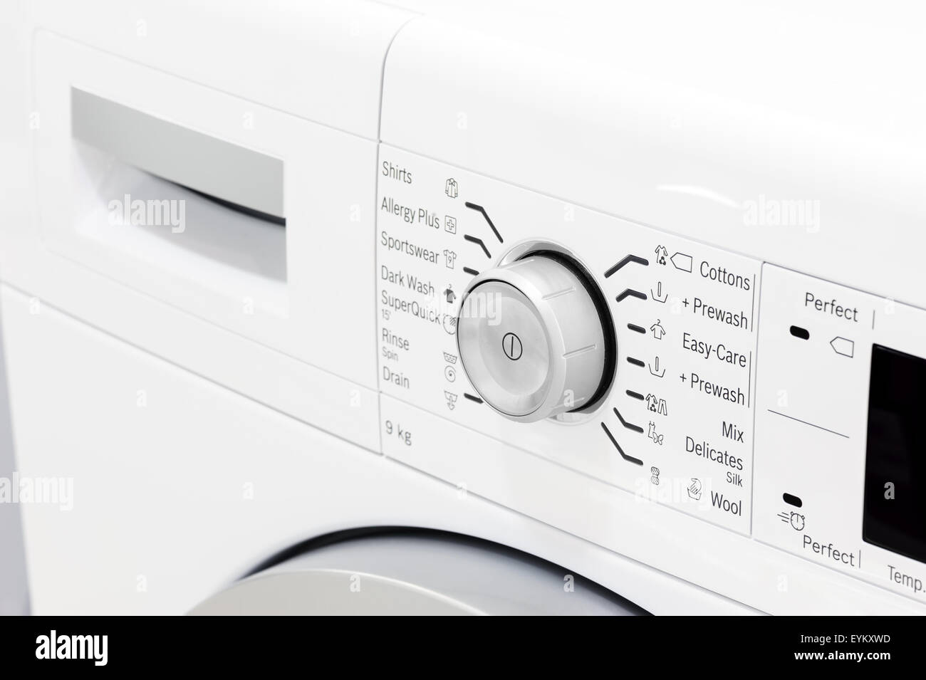 washing machine's control panel Stock Photo