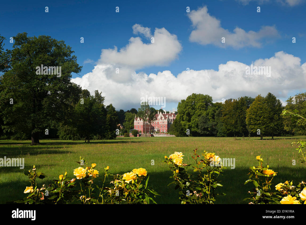 Deutschland, Sachsen, Oberlausitz, Bad, Muskau, Park, Schloss, Stock Photo