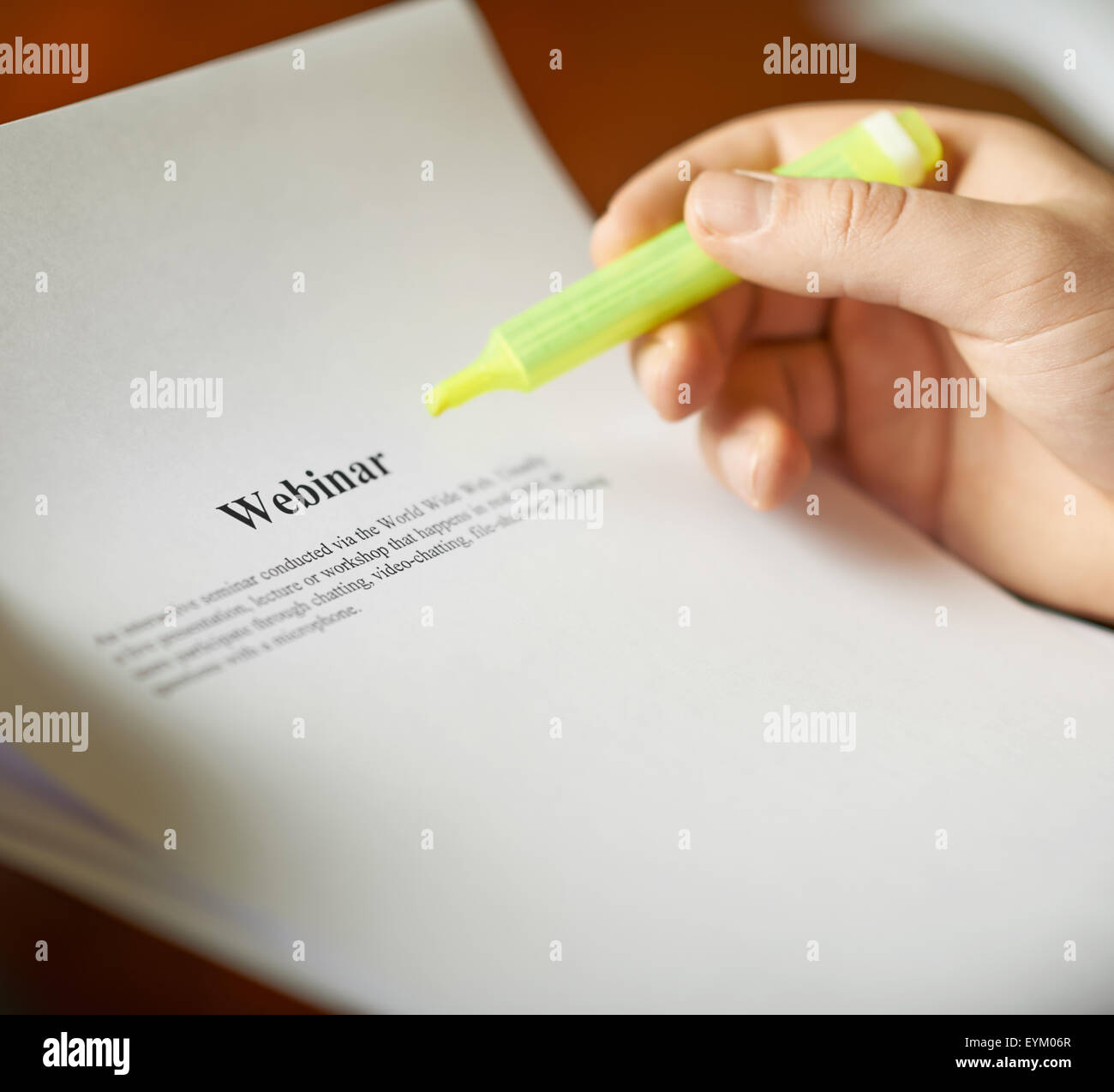 Webinar definition composition Stock Photo - Alamy