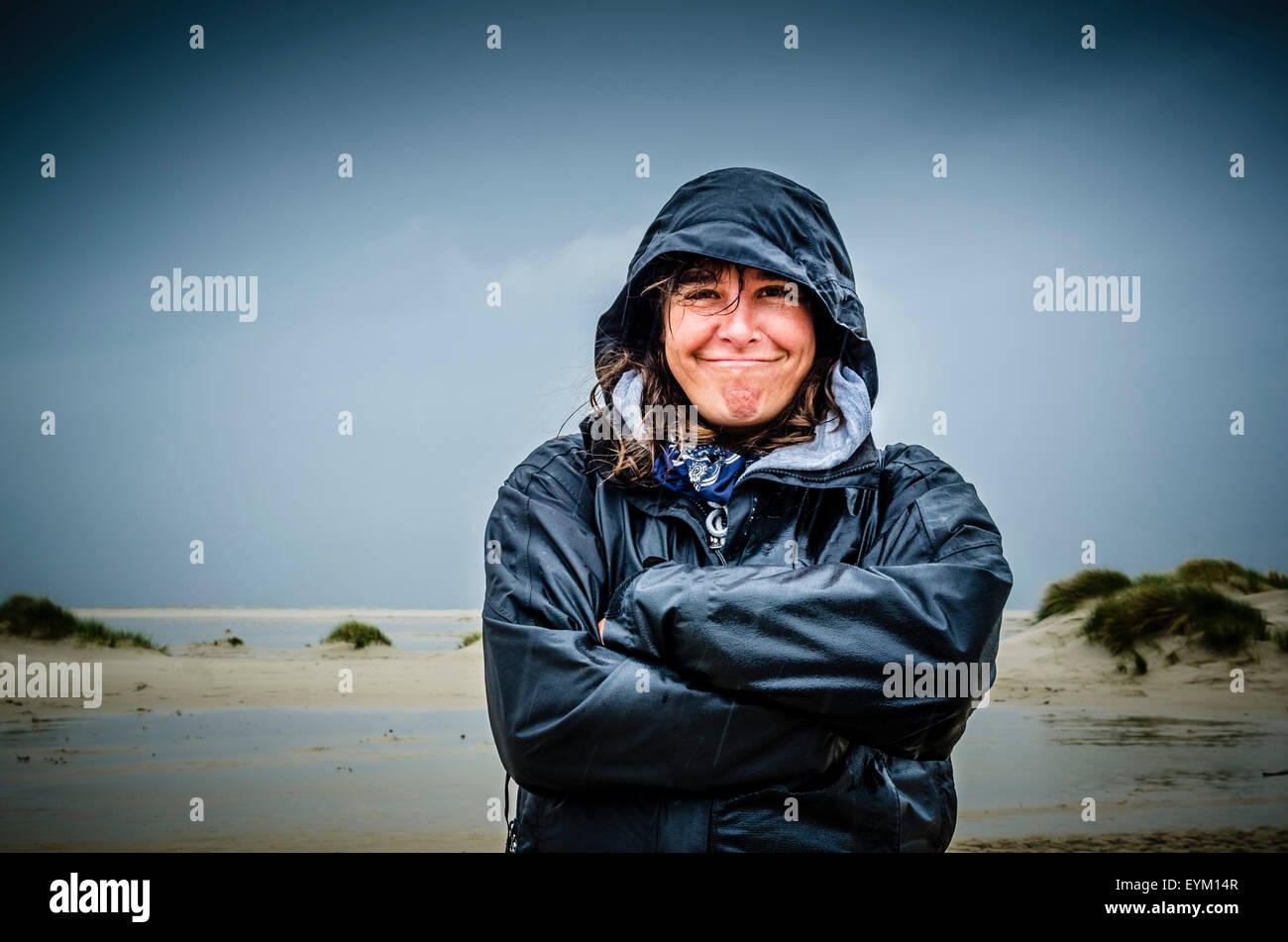 Germany, Schleswig-Holstein, Amrum, beach, woman, Stock Photo