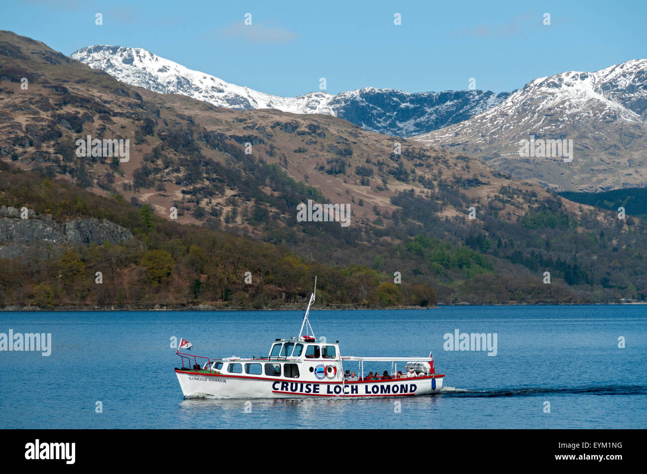Tourist cruise boat on Loch Lomond, Stirlingshire, Scotland, UK. Stock Photo