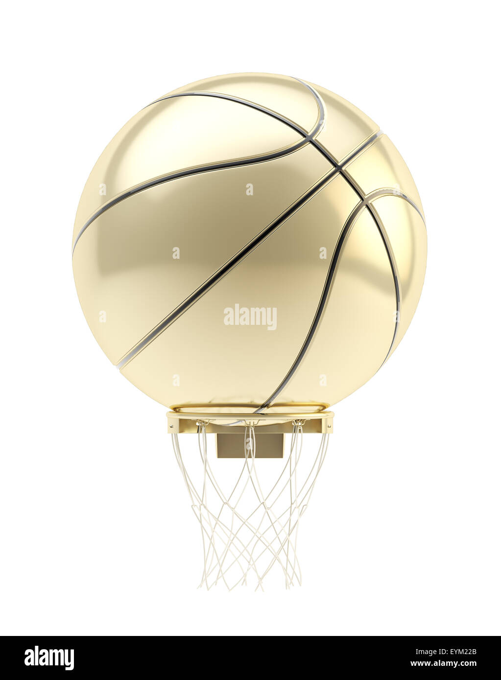 Golden oversized basketball ball over hoop Stock Photo Alamy
