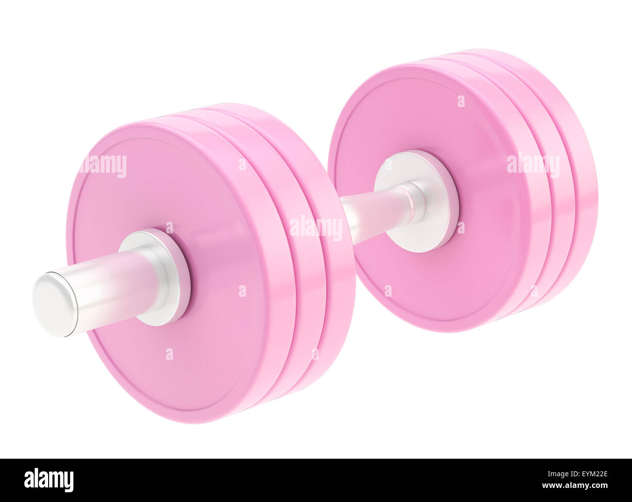 Adjustable metal pink dumbbell isolated Stock Photo