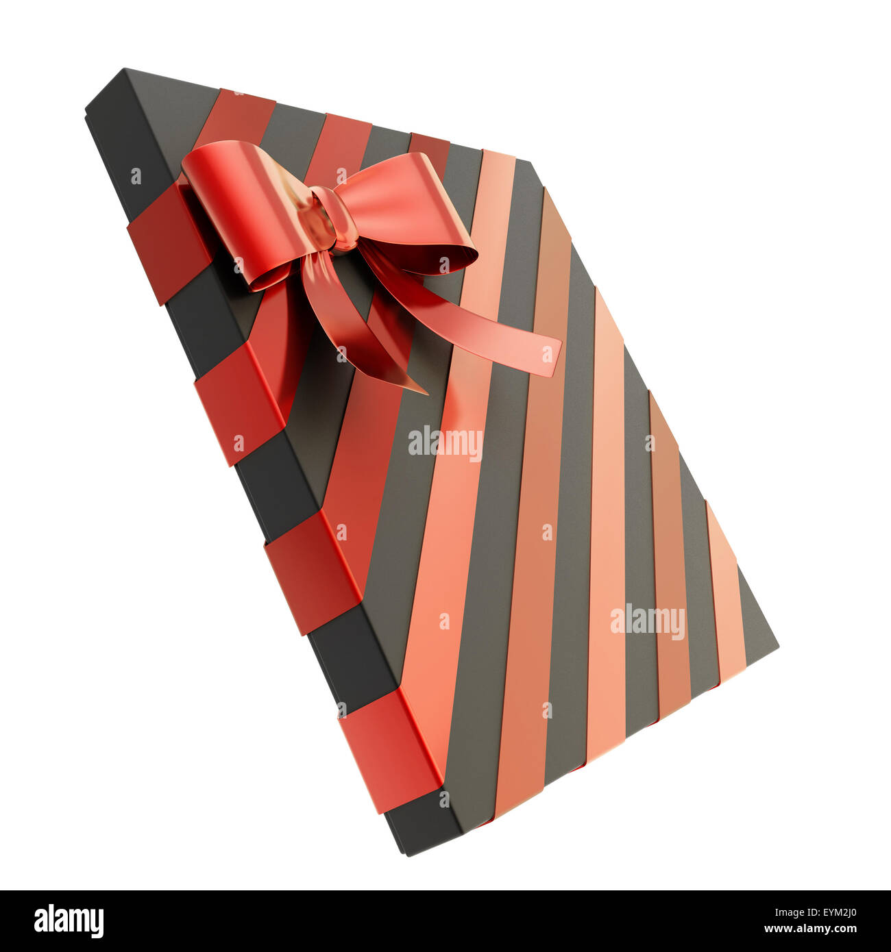 Wrapped gift box with a bow and ribbon Stock Photo - Alamy