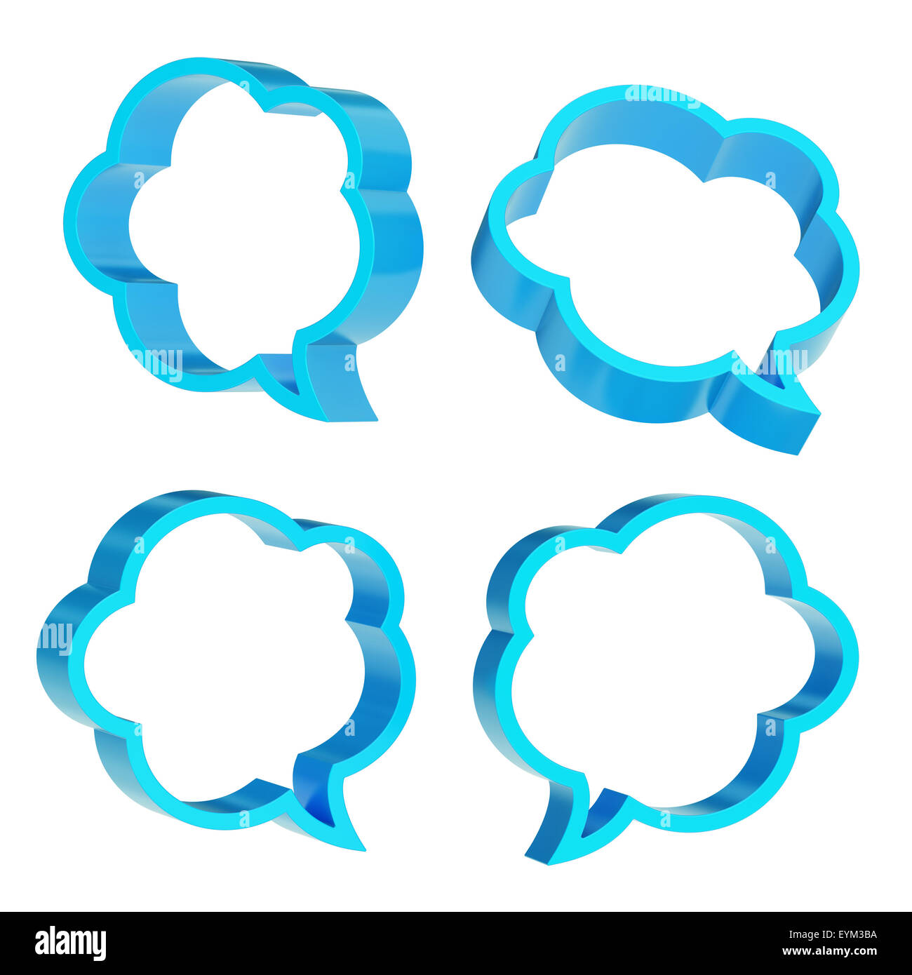 Cloud shaped text bubbles isolated Stock Photo Alamy