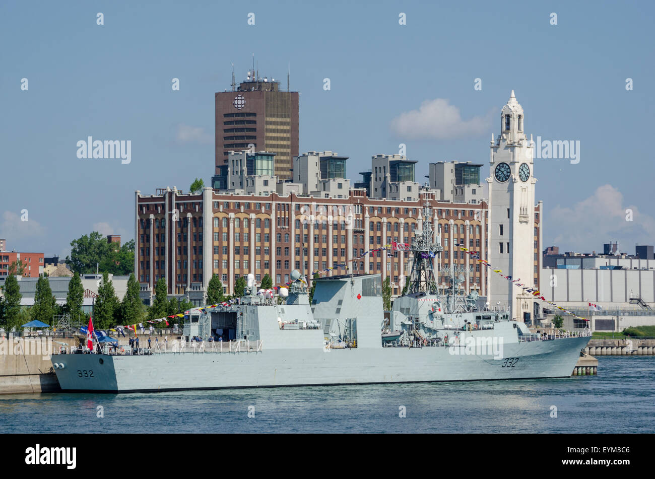 Her Majesty's Canadian Ship (HMCS) 'Ville de Québec' docked in Montreal during the 2012 Great Lake Deployment. Stock Photo