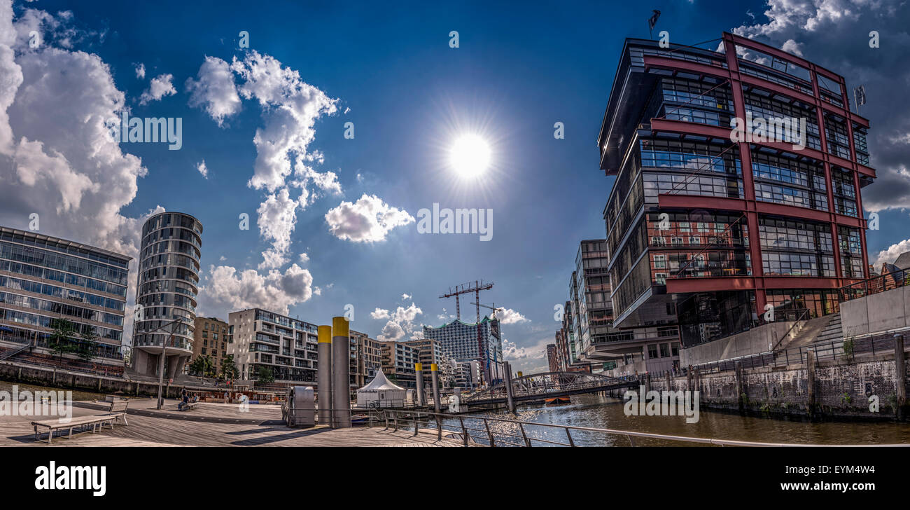Germany, Hamburg, Hafencity, Sandtorkai, Sandtorhafen, architecture, Stock Photo