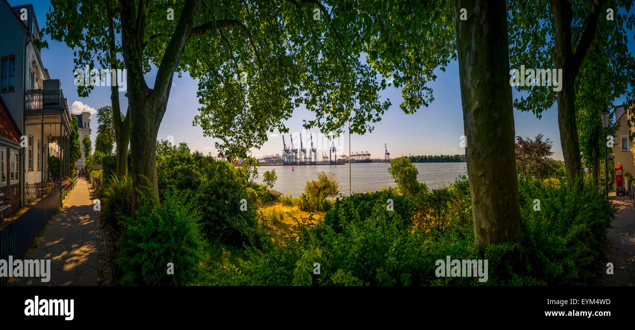 Germany, Hamburg, the Elbe, Övelgönne, Elbwanderweg, Stock Photo
