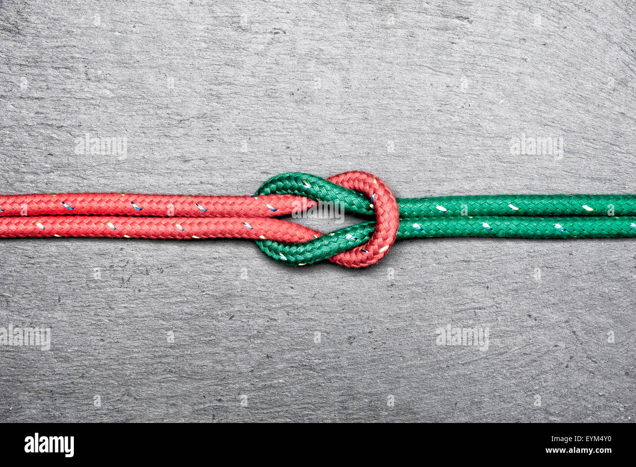 Ropes, rope, cross knot, red, green, Stock Photo