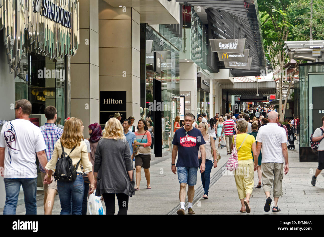 Australia, Brisbane, queen Street Mall Stock Photo Alamy