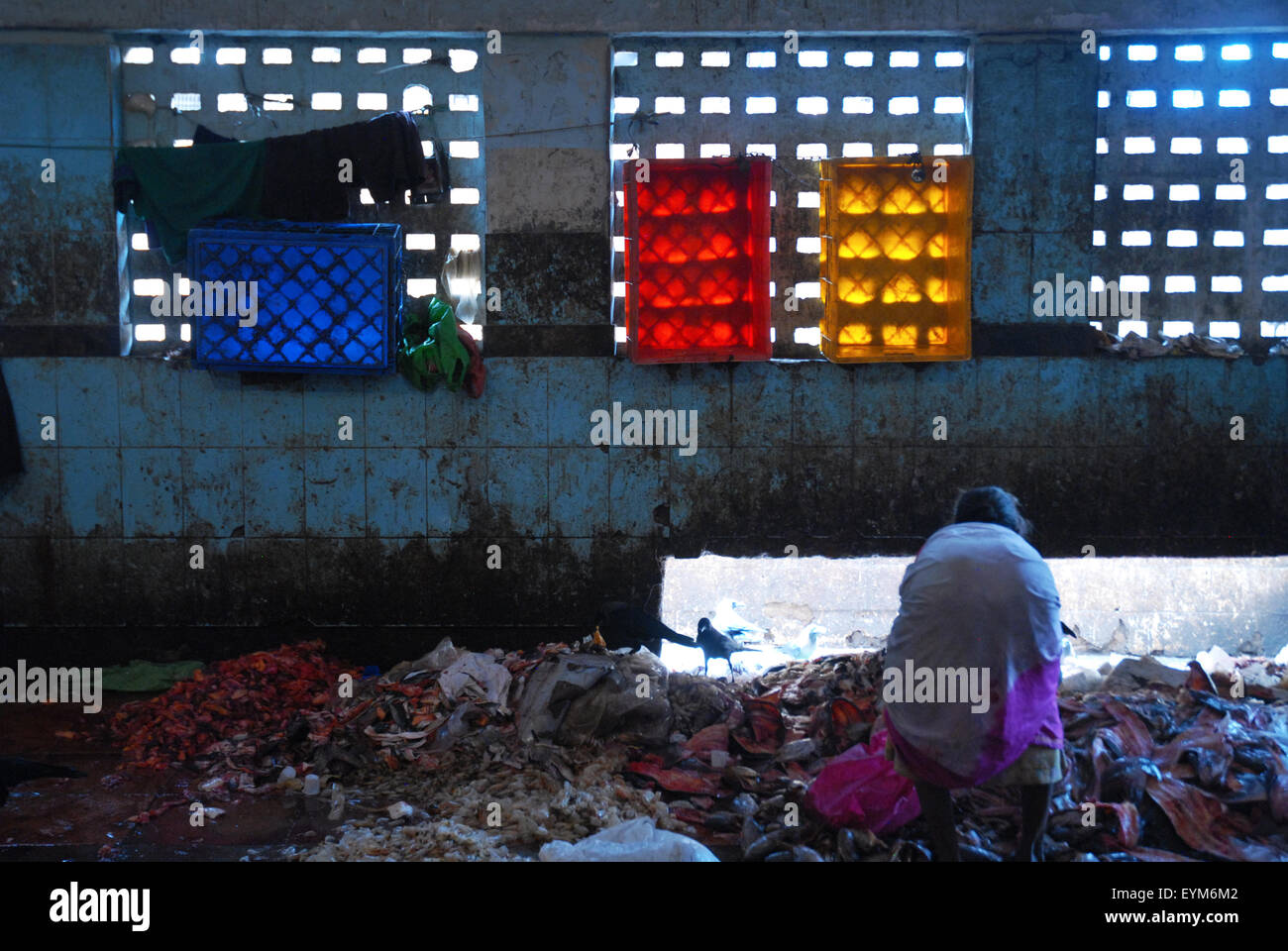 Fish market at Crawford Market, Mumbai, India. Stock Photo