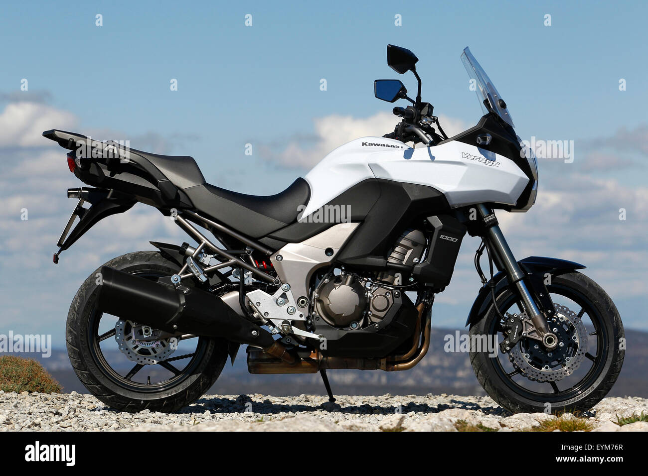 Motorcycle, Travel Enduro, Kawasaki Versys in 1000, year of construction in  2012, standing, right side Stock Photo - Alamy