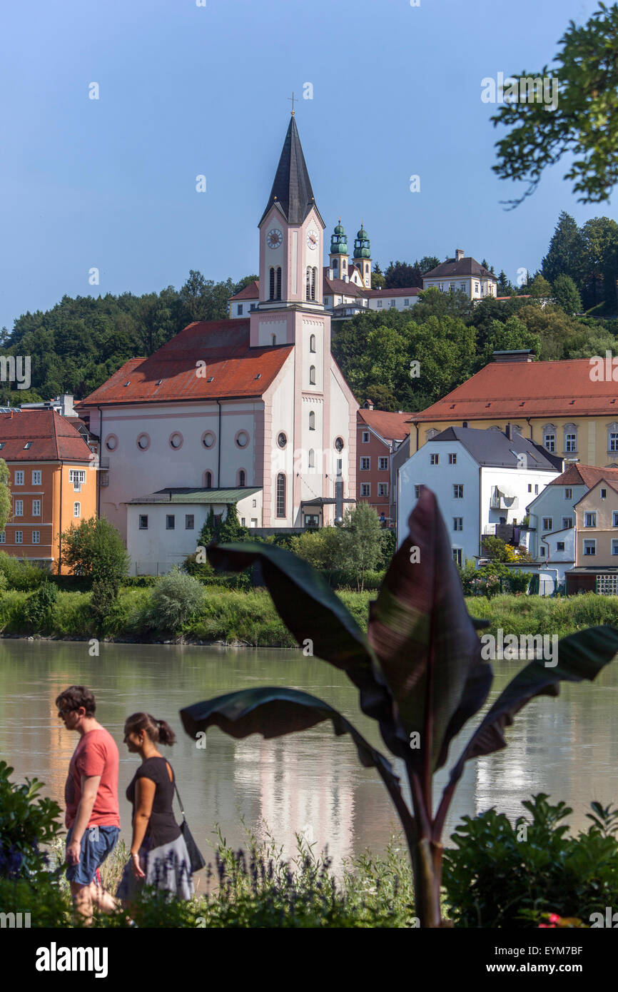 St. Gertraud church, Passau riverbank Lower Bavaria, Germany Stock Photo