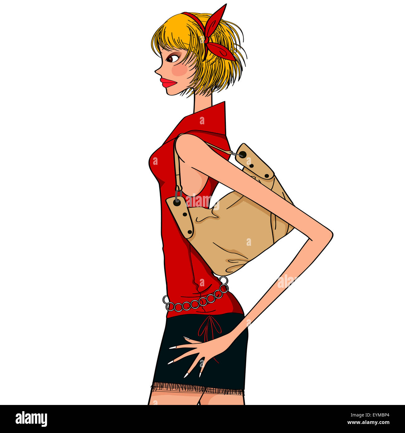 girl with casual bag over shoulder Stock Photo Alamy