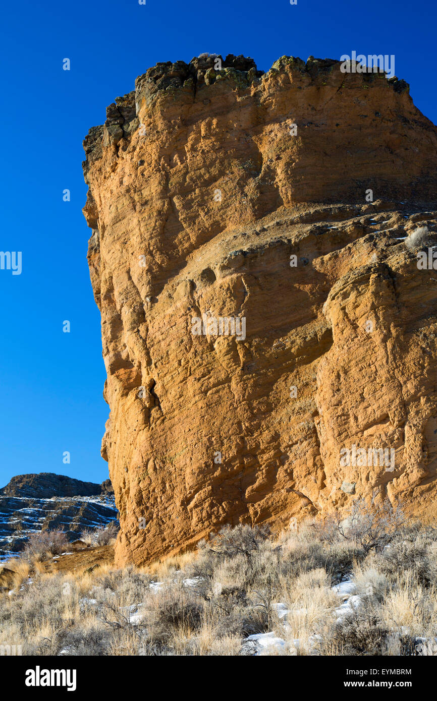 Fort Rock desert to outcrop, Fort Rock State Park, Christmas Valley National Back Country Byway