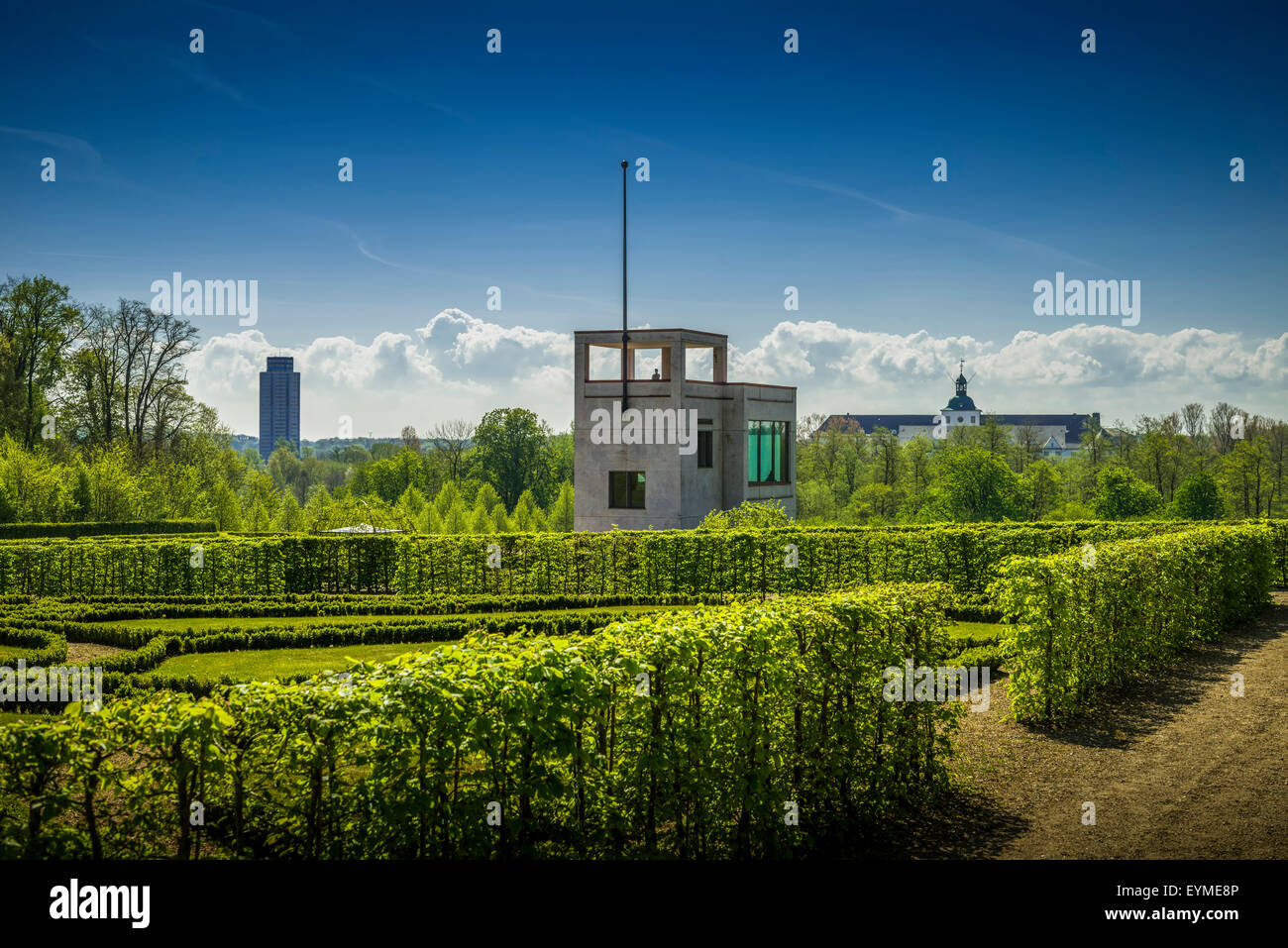 Germany, Schleswig-Holstein, Schleswig, castle, Gottdorf, baroque garden, Globushaus (globe house) Stock Photo