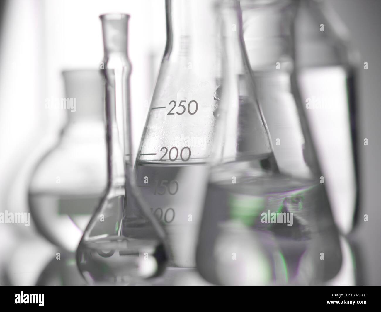 Laboratory glassware containing liquids Stock Photo Alamy