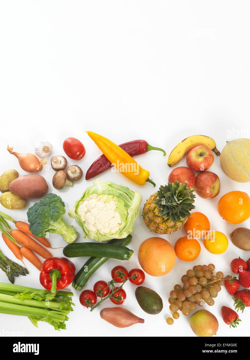 Fruit and vegetables illustrating a healthy diet Stock Photo - Alamy
