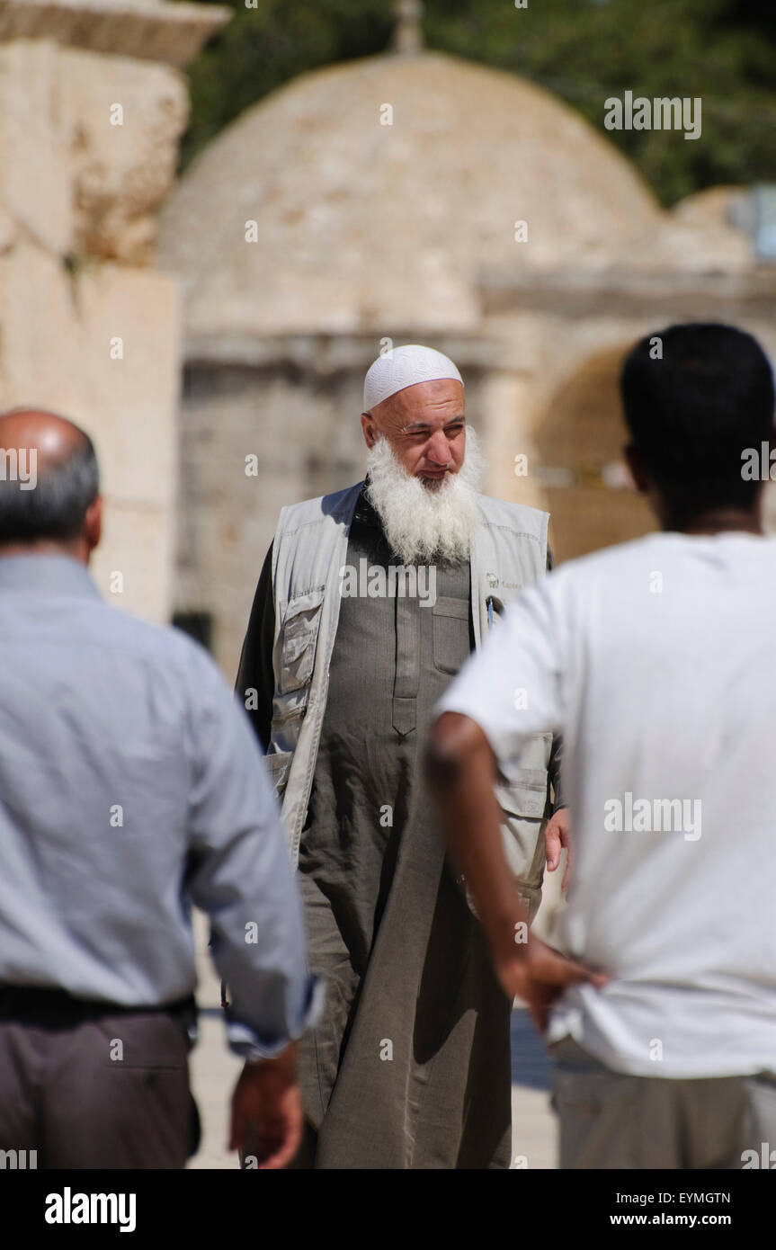 Old Town of Jerusalem, Temple Mount, Moslem man, Israel Stock Photo