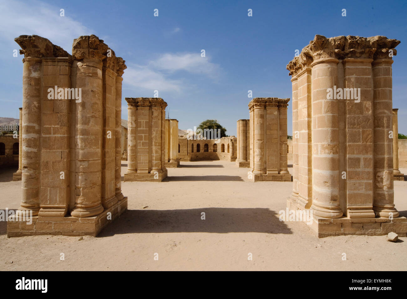 Jericho, archaeological excavacation site Hisham palace, columns of the