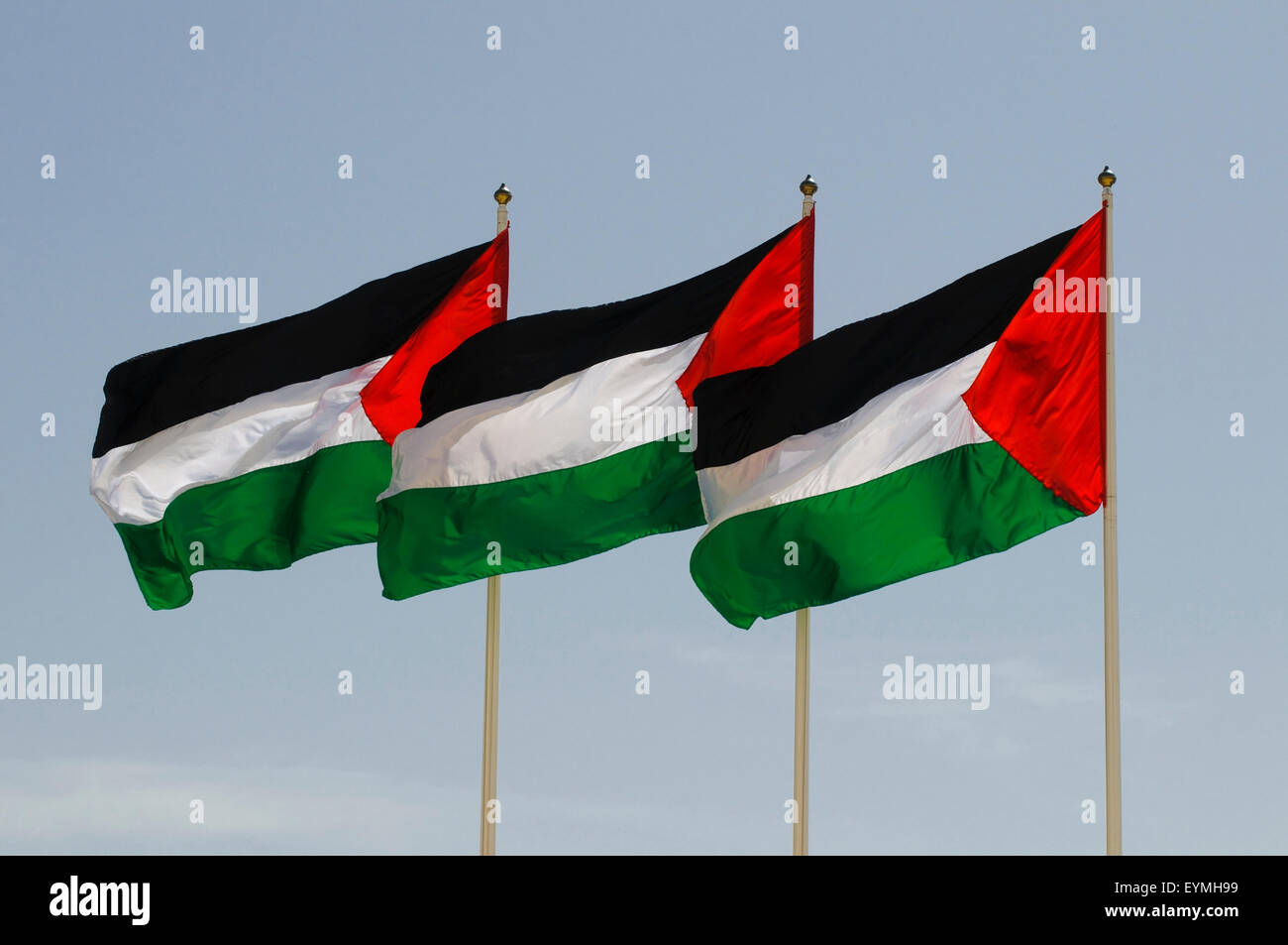 Ramallah, national flags, Palestine, West Jordan Land, west bank, Israel Stock Photo