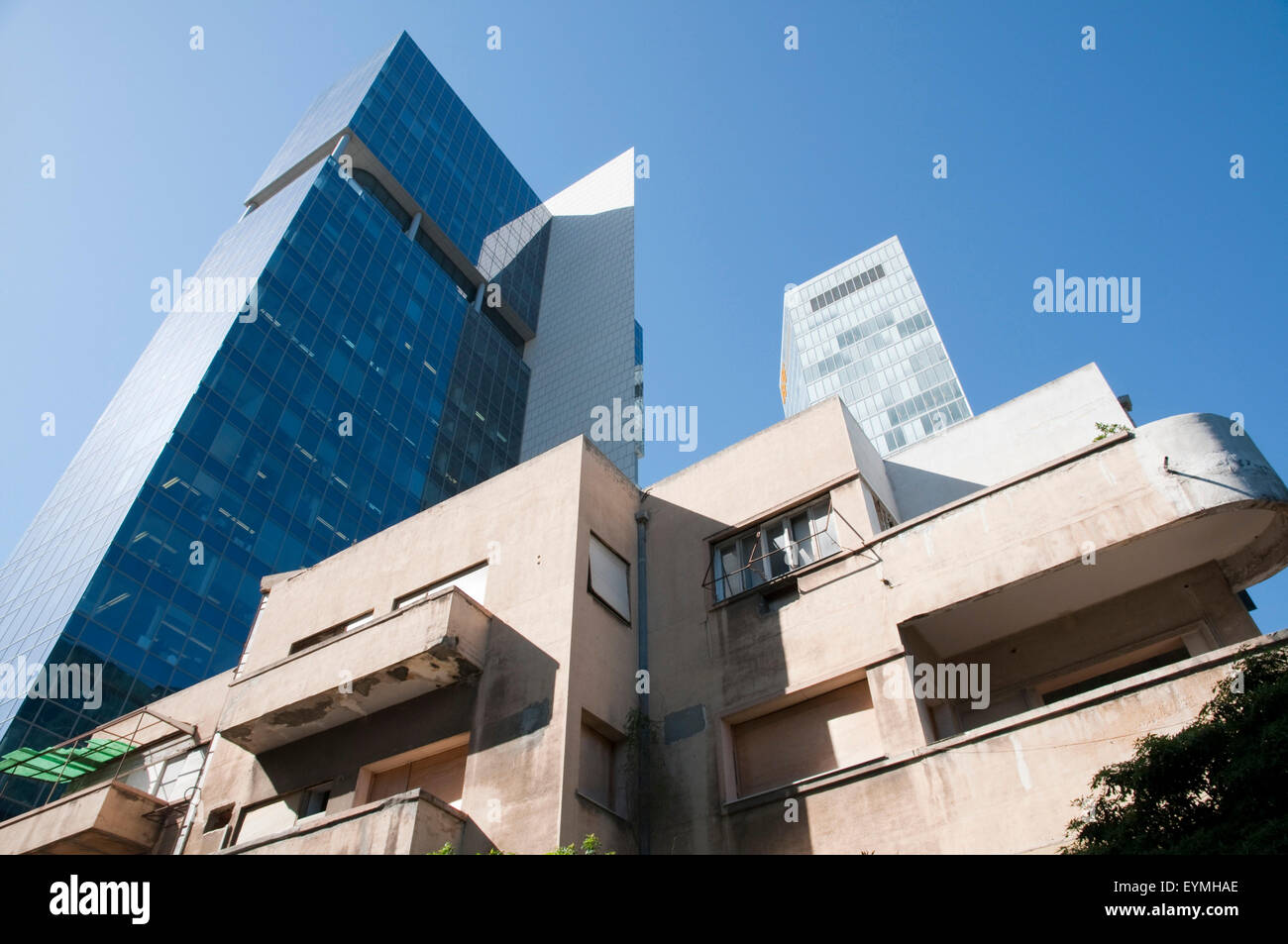Bauhaus building, high rise, Tel Aviv, Israel Stock Photo