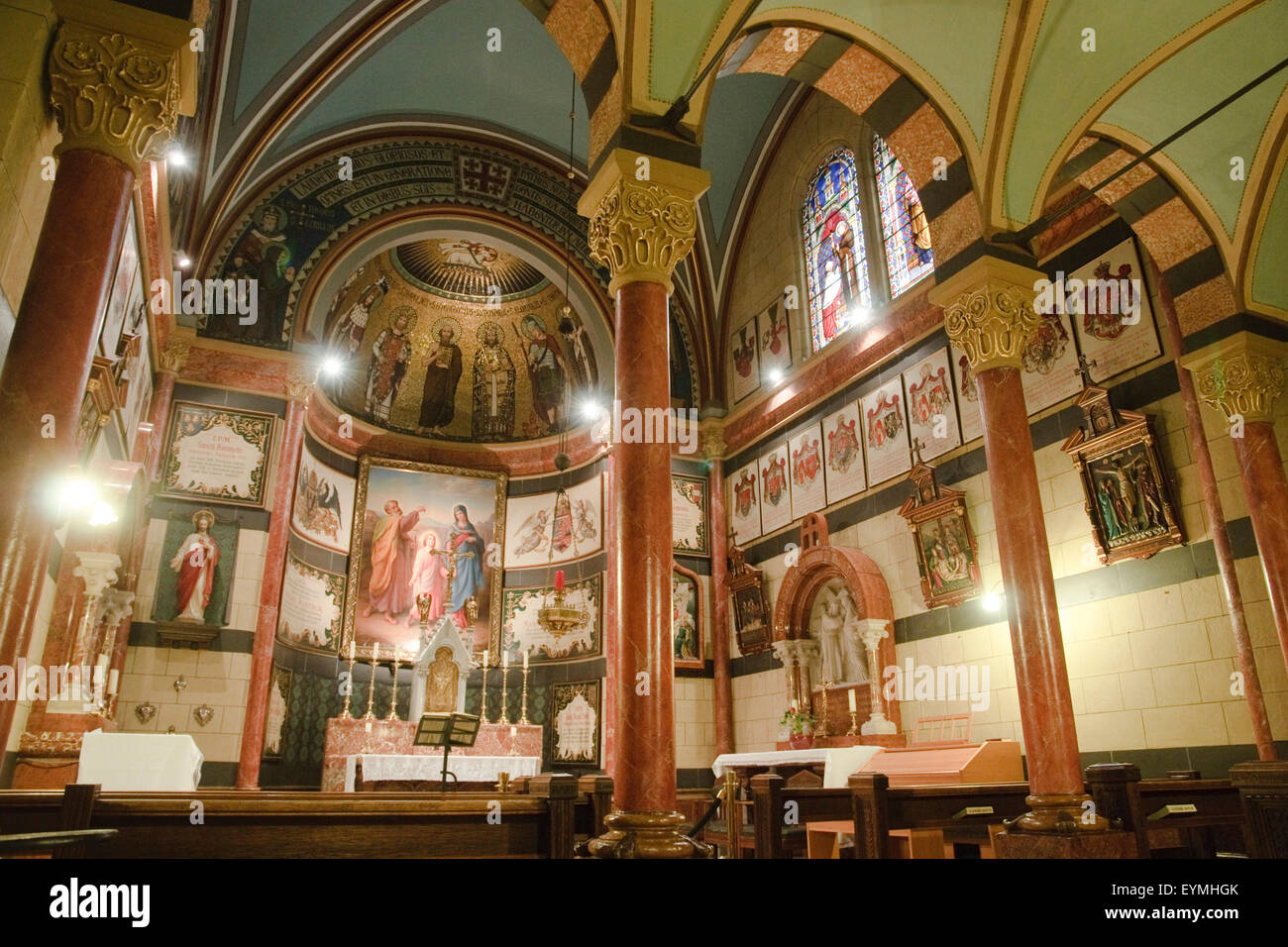 Church in the Austrian hospice of the Holy Family, Old Town, Jerusalem, Israel Stock Photo