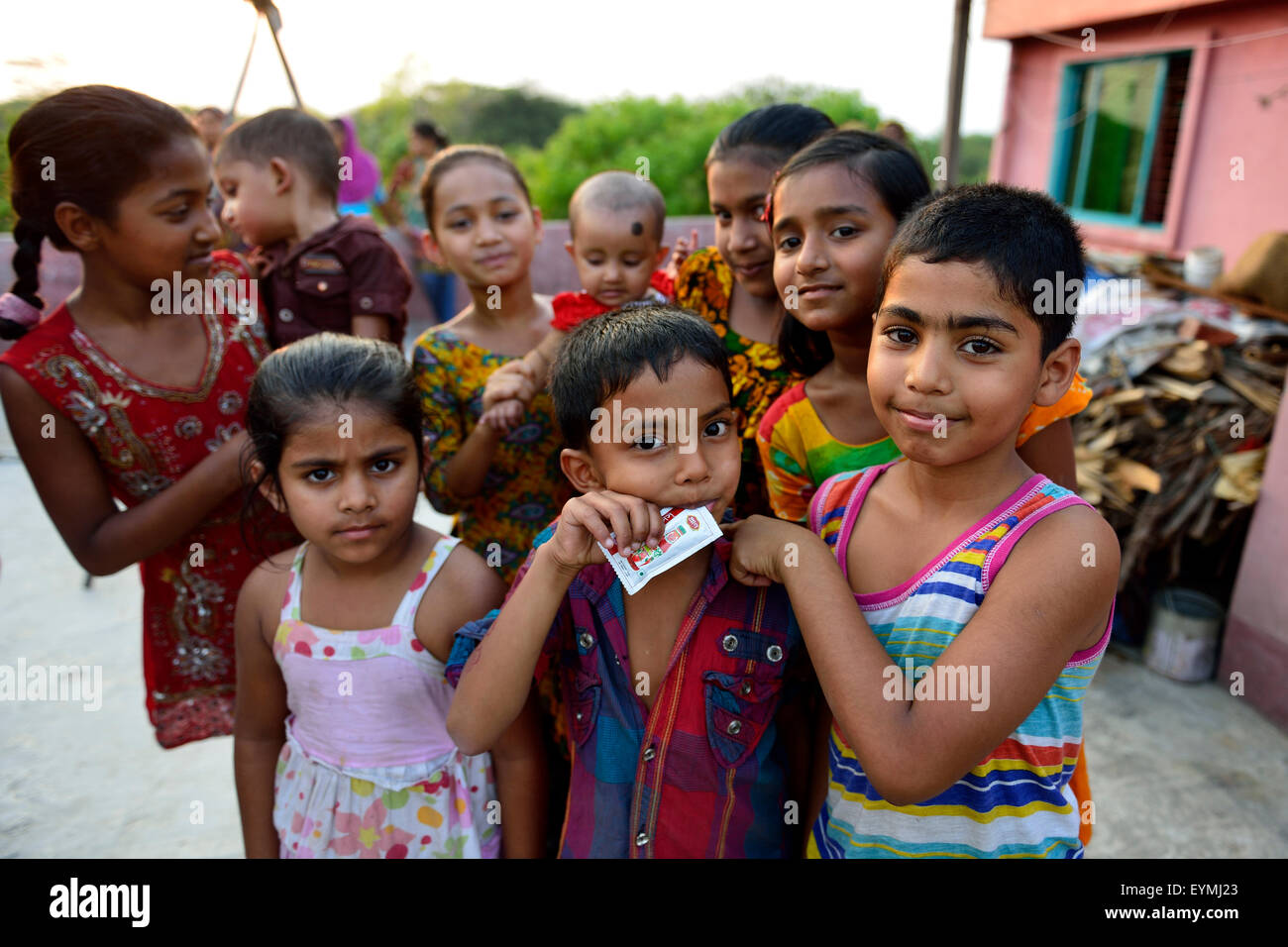 Children in Munshiganji, Bangladesh, Asia Stock Photo