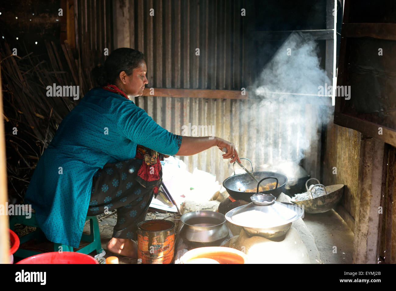 Cooking in Munshiganji, Bangladesh, Asia Stock Photo