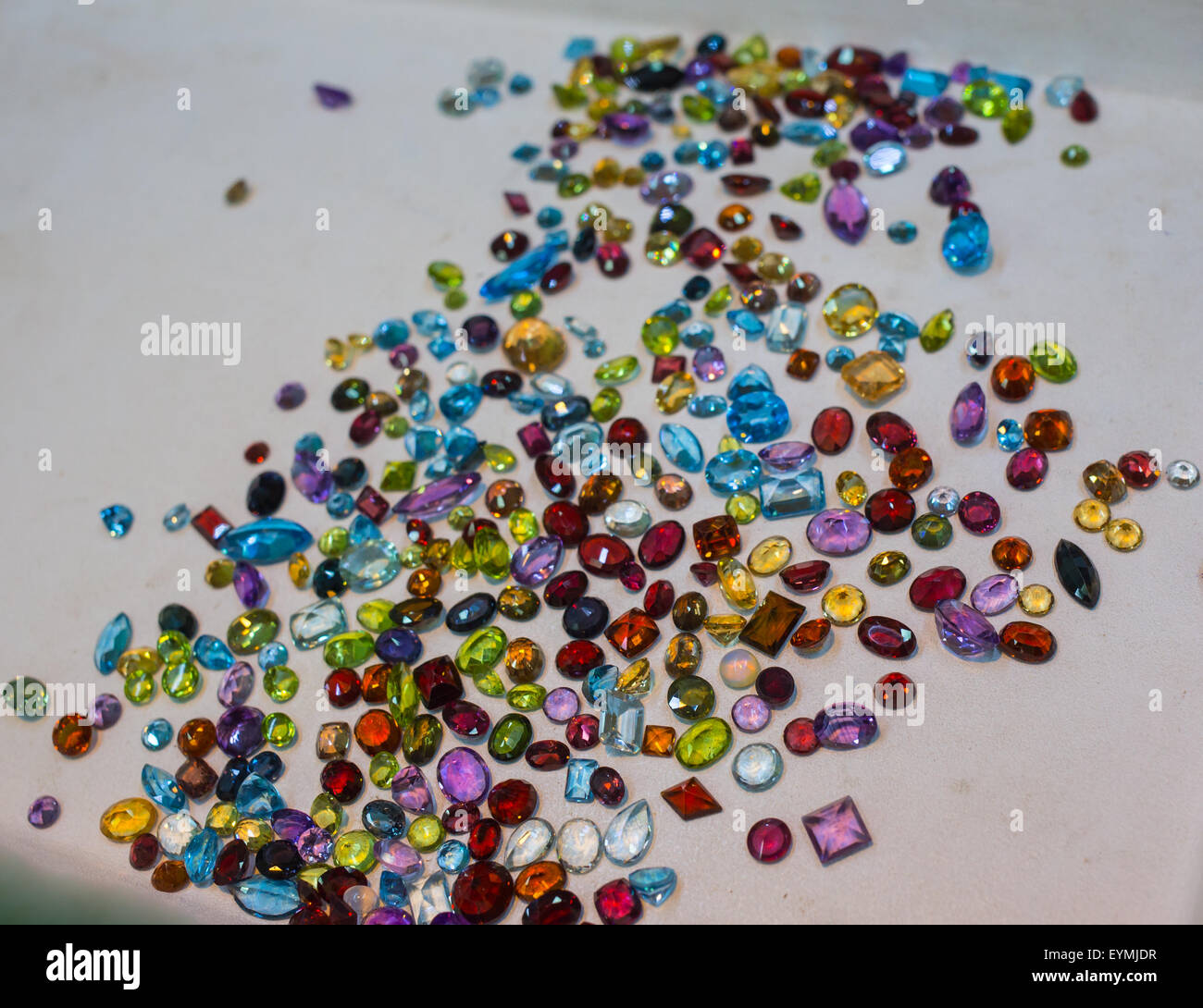 Collection of many different natural gemstones Stock Photo Alamy