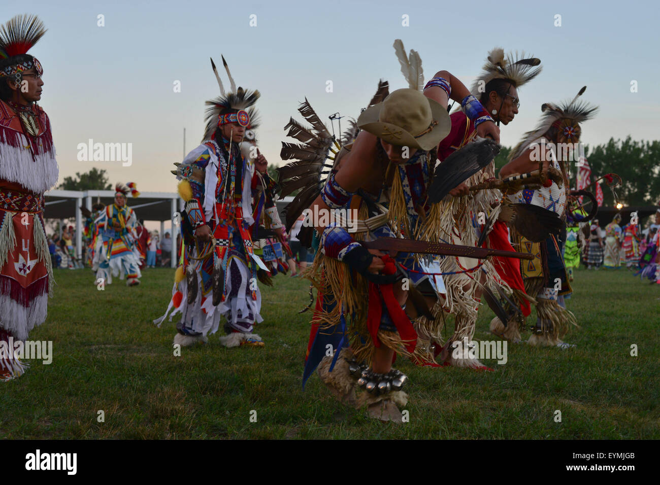 Pine Ridge Reservation, South Dakota, US. 31st July, 2015. Dancers from