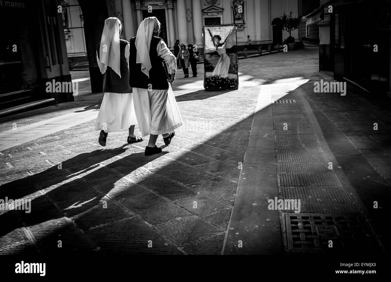 Two nuns walking. Stock Photo