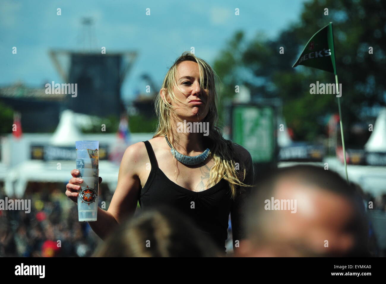 Fans in Wacken 2015, Open Air Festival, Editorial use only. Stock Photo