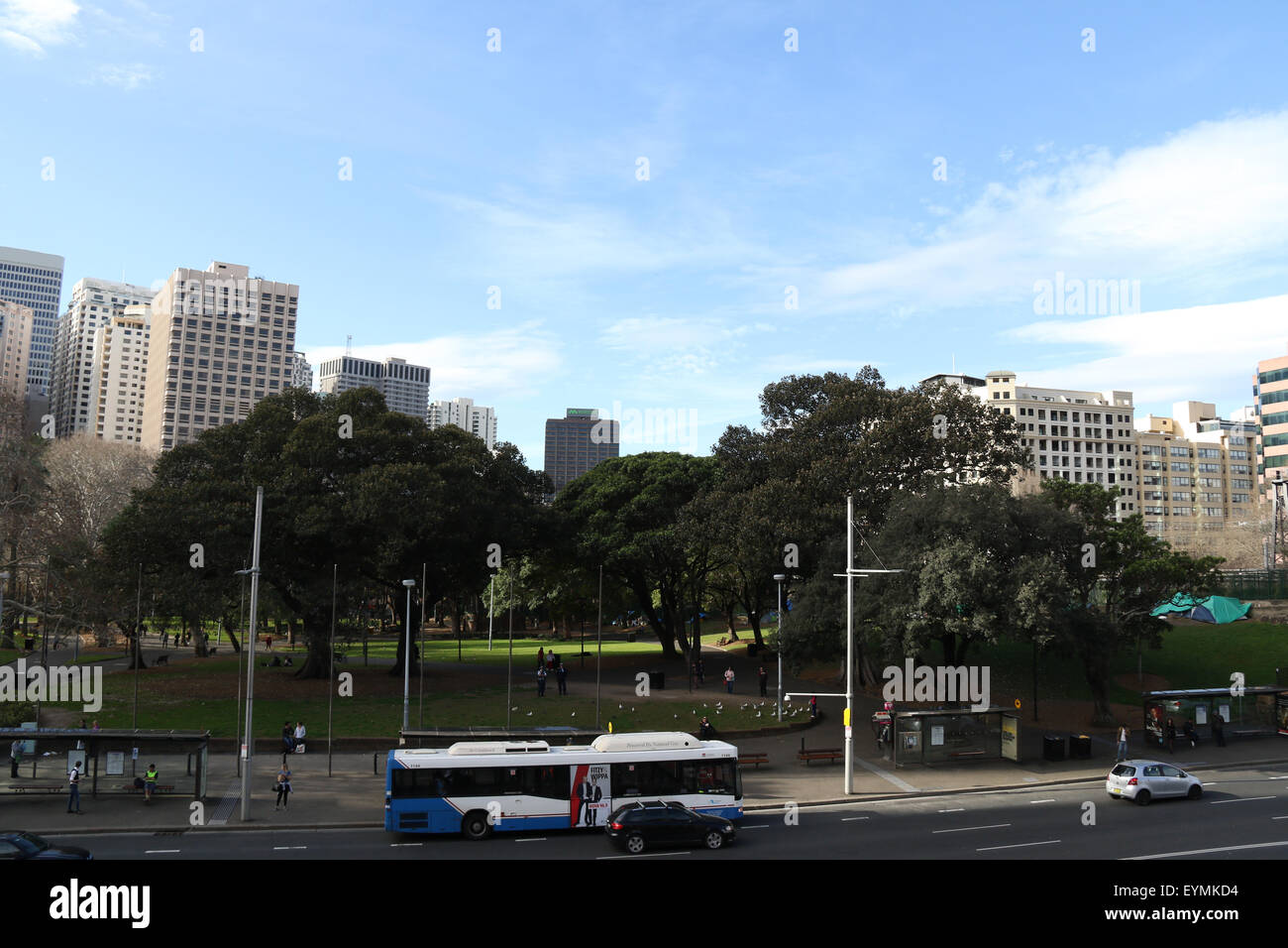 The Eddy Avenue side of Belmore Park in Sydney viewed from Central