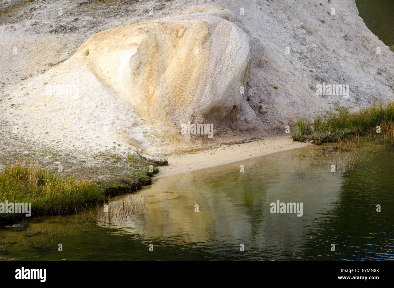 White rock formations, Blue Lake, Saint Bathans, Central Otago, South Island, New Zealand Stock Photo