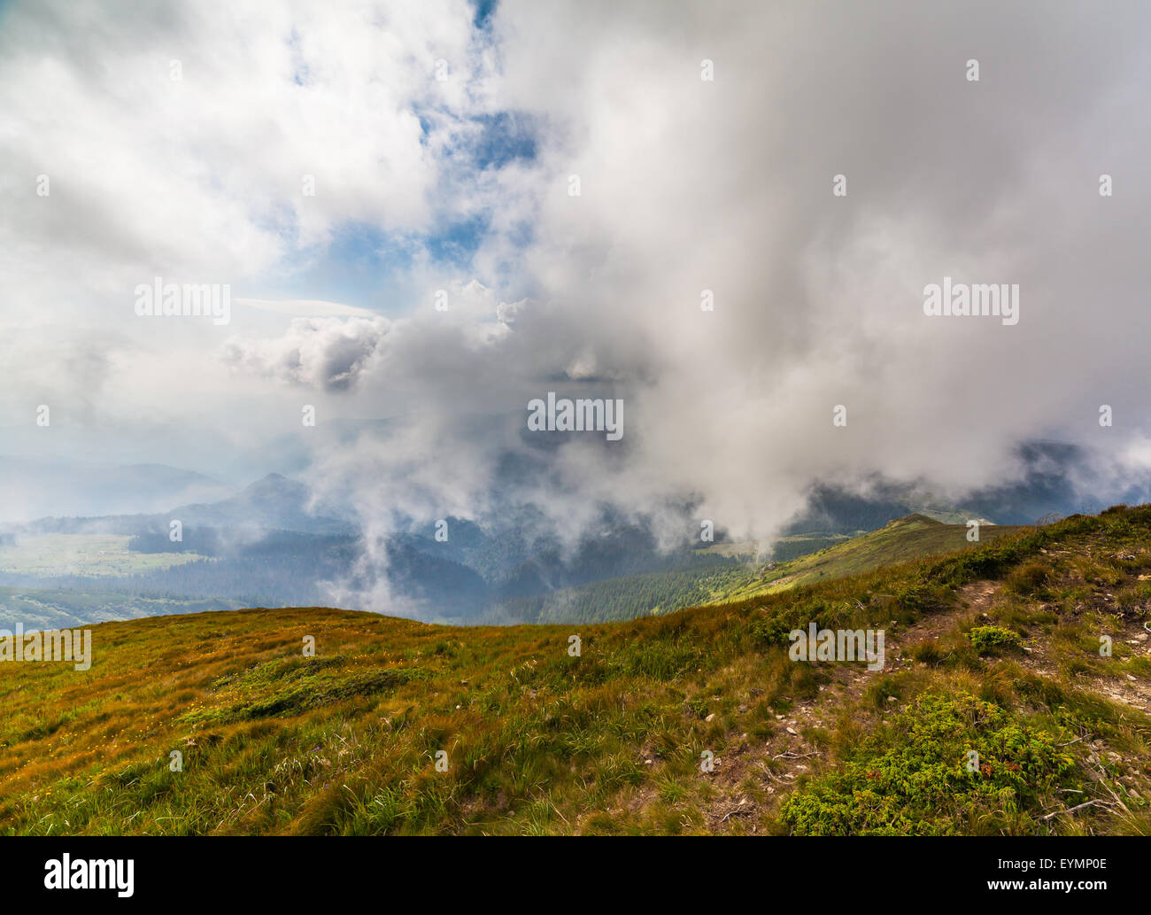 Stormy weather - mountains and clouds. The Ukraine Stock Photo - Alamy