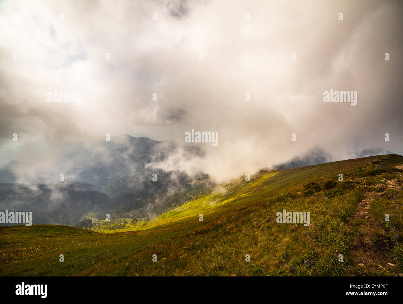Stormy weather - mountains and clouds. The Ukraine Stock Photo - Alamy