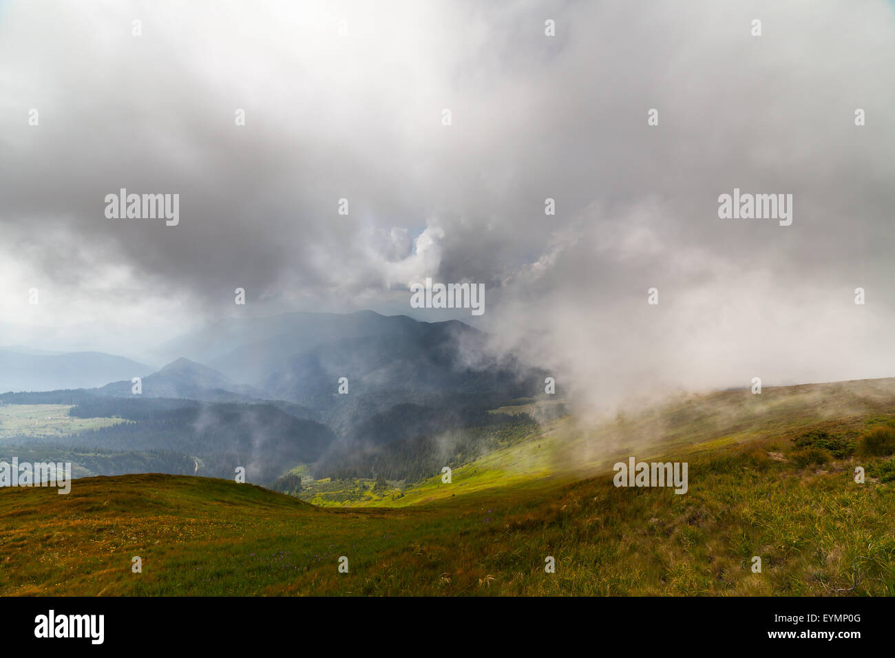 Stormy weather - mountains and clouds. The Ukraine Stock Photo - Alamy