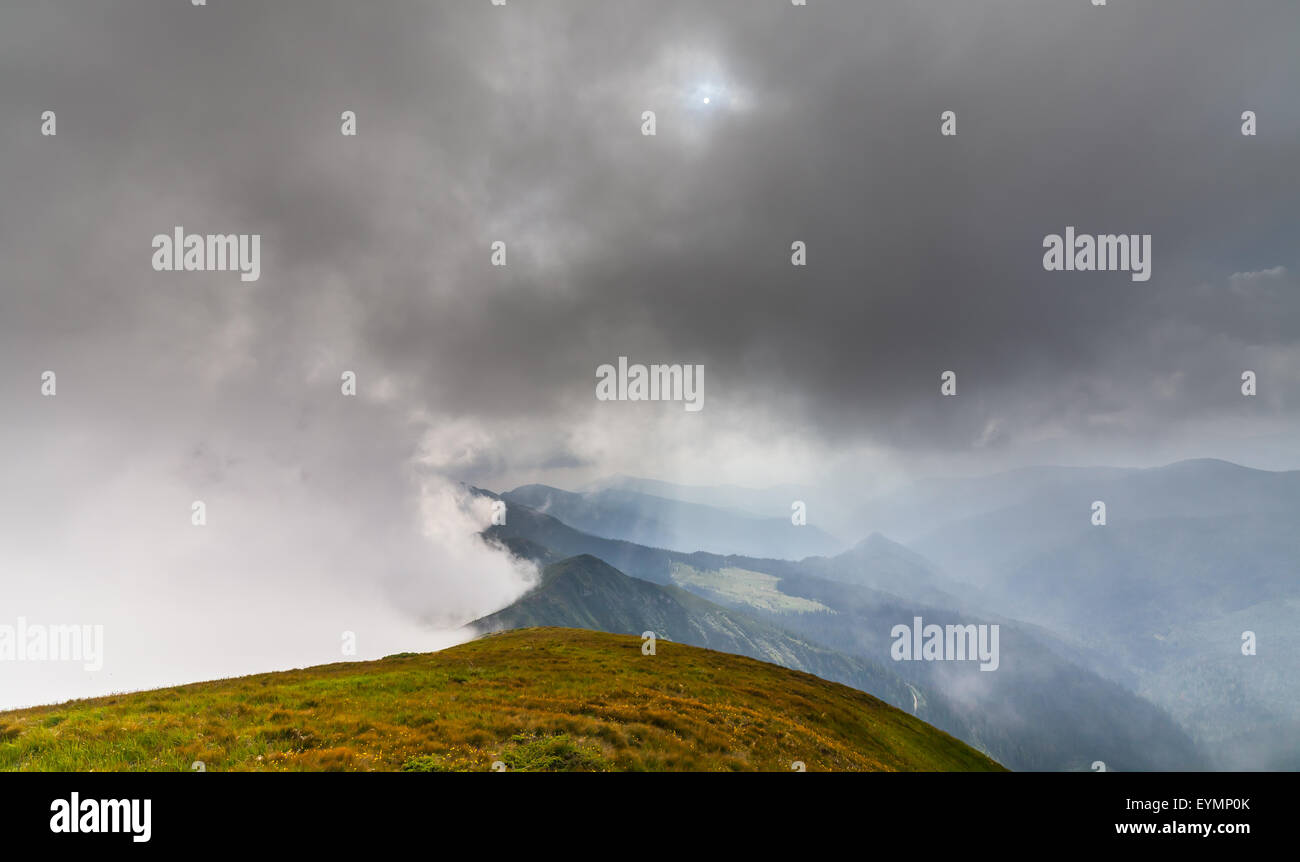 Stormy weather - mountains and clouds. The Ukraine Stock Photo - Alamy