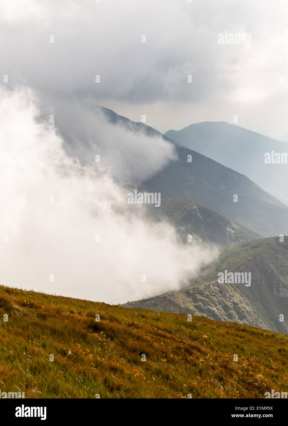 Stormy weather - mountains and clouds. The Ukraine Stock Photo - Alamy