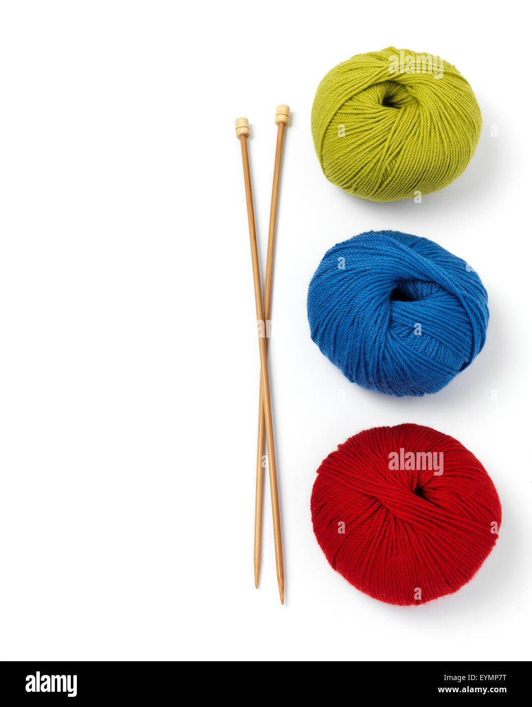 Balls of knitting wool and needle Stock Photo Alamy