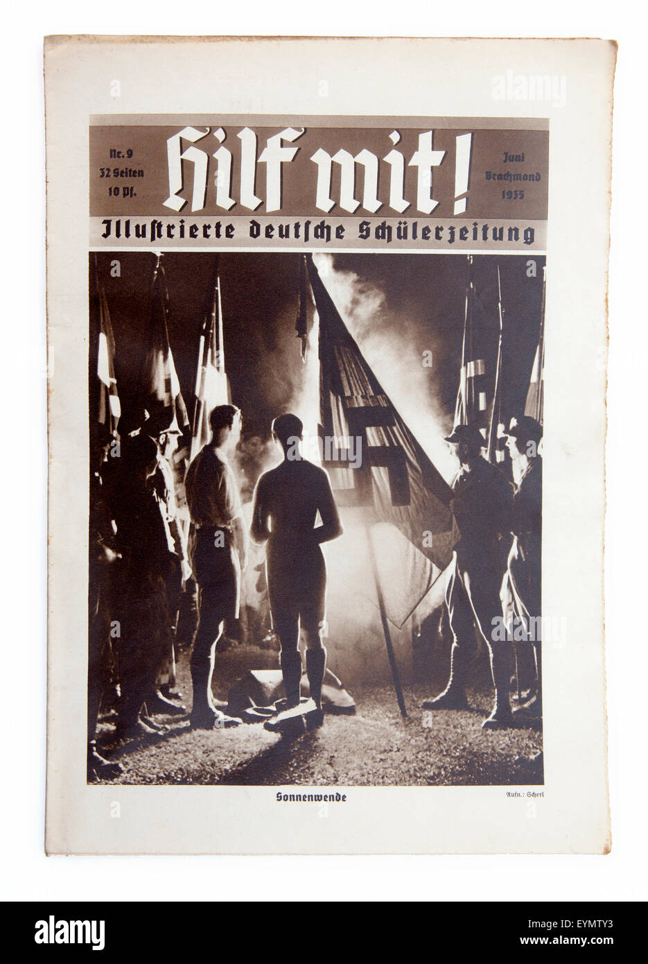 Nazi-German Propaganda for children, pupil magazine 'Help' or 'Hilf mit', 1934, Stock Photo