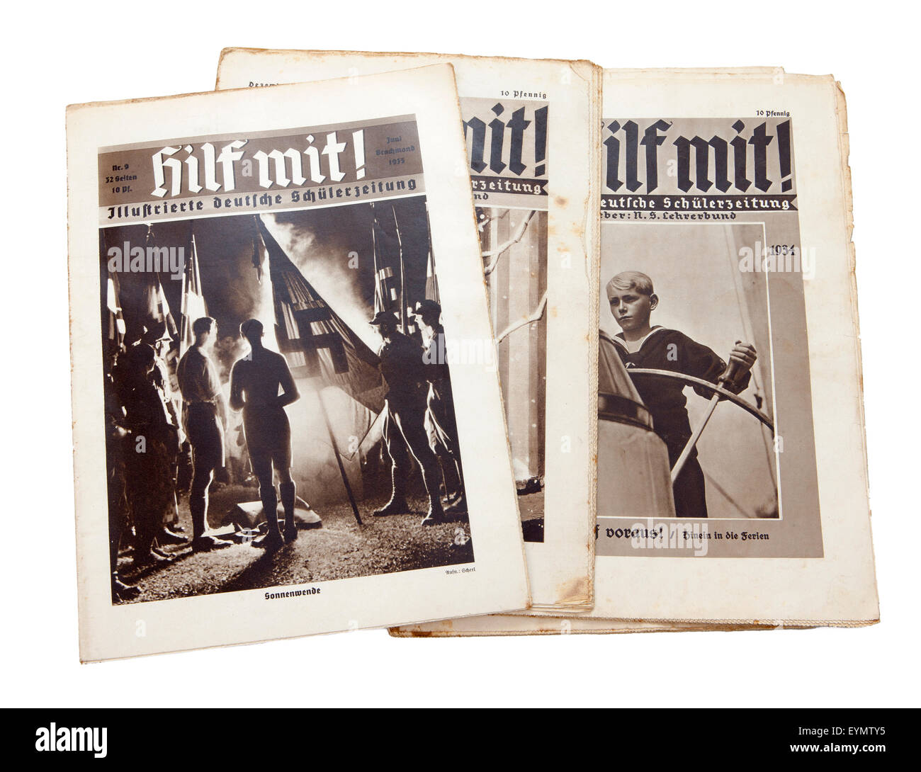 Nazi-German Propaganda for children, pupil magazine 'Help' or 'Hilf mit', 1934, Stock Photo