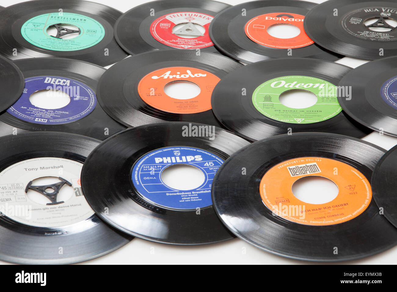 Old vinyl singles Stock Photo - Alamy