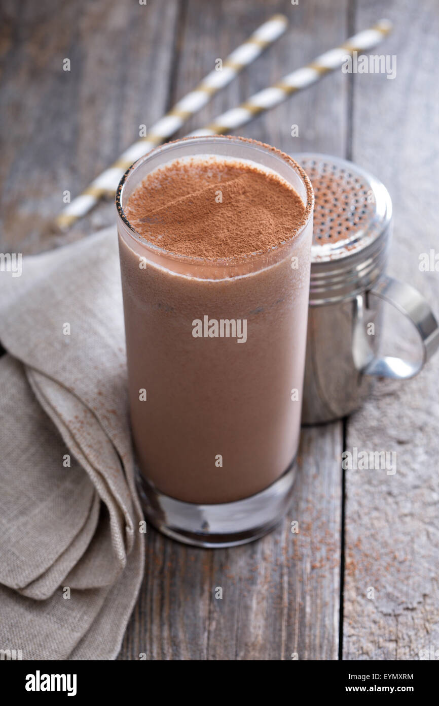 Milk Shake Chocolate Milkshake in a Cup Isolated on White Stock Photo -  Image of shake, straw: 180956520