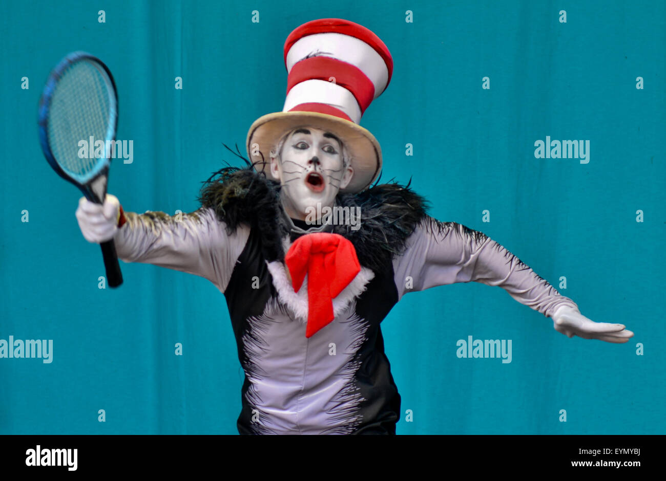 Lulworth Castle, Dorset, UK. 1st August, 2015. Cat In The Hat performed on the Castle Stage, Saturday, Camp Bestival, Lulworth Castle, Dorset, UK Credit:  jules annan/Alamy Live News Stock Photo