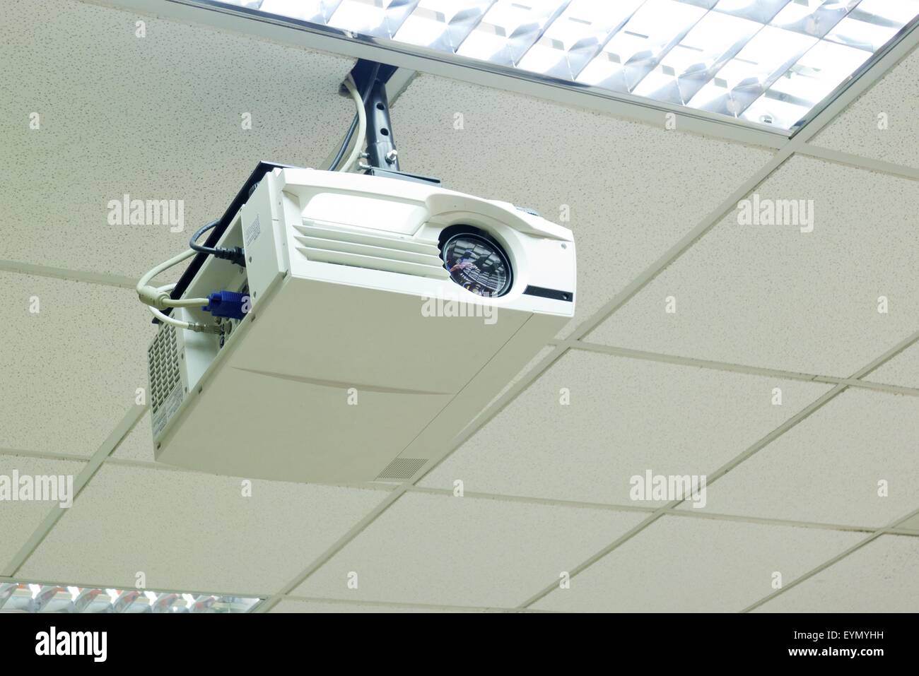 a white overhead projector on ceiling indoors Stock Photo Alamy