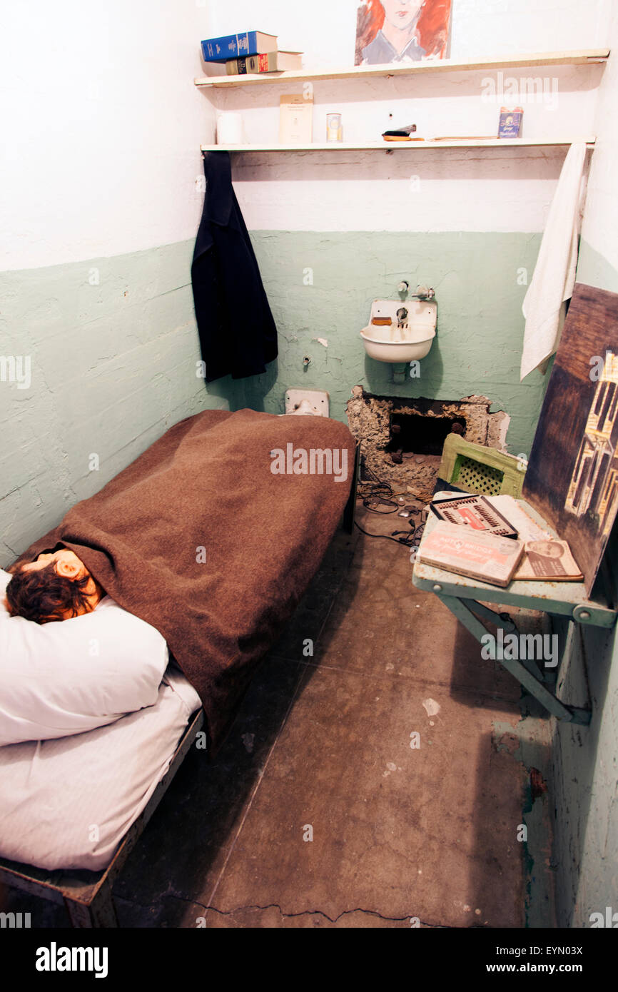 Prison Cells in Alcatraz, San Francisco, USA Stock Photo