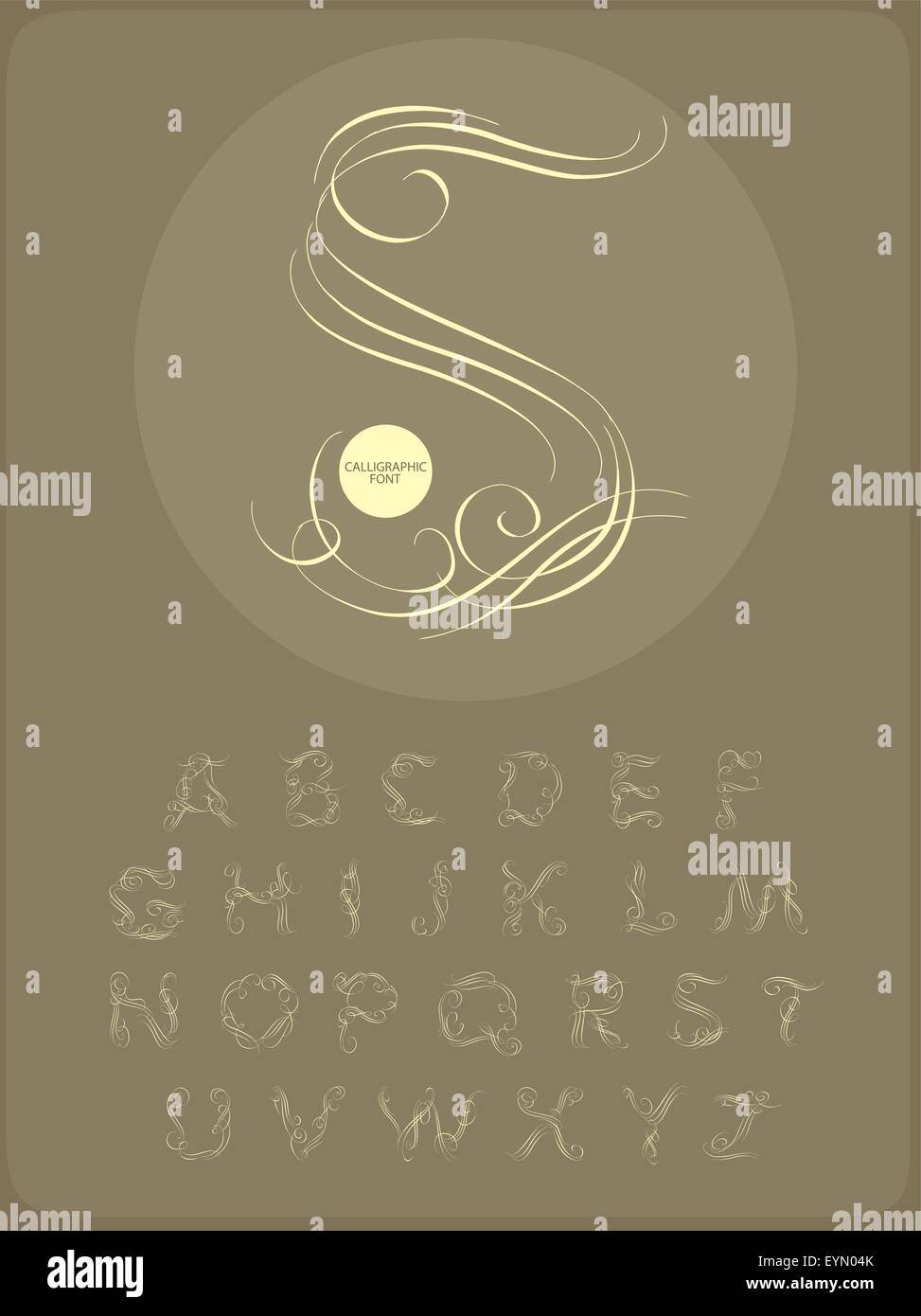 Calligraphic alphabet. Design elements Stock Vector Image & Art - Alamy