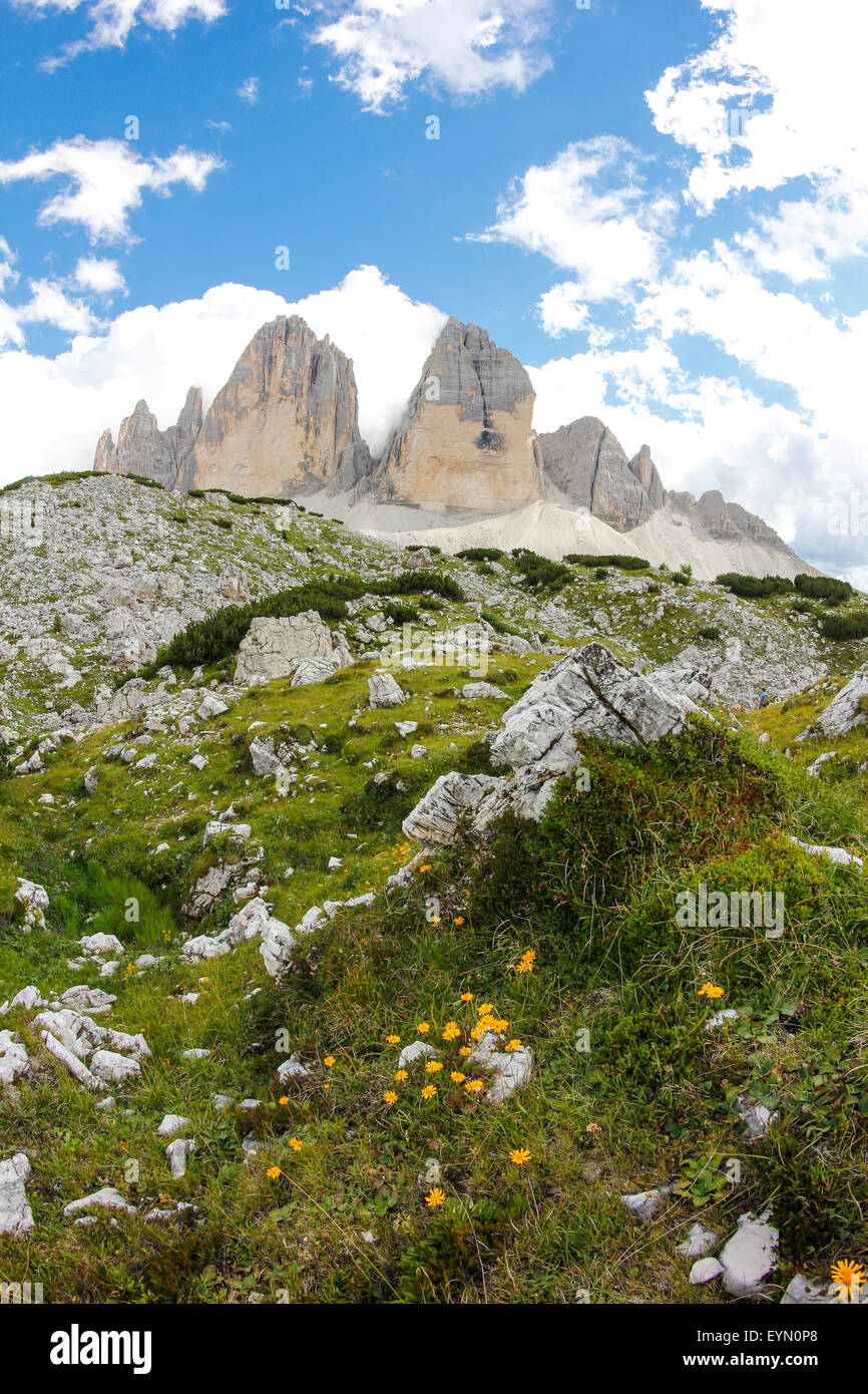 Tre Cime Di Lavaredo South Tyrol Italy Stock Photo